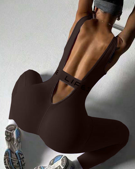 ZASUWA Female Hollow Out Backless Scrunch Bum Jumpsuit