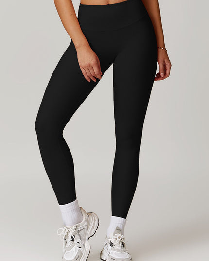 ZASUWA Female Ribbed High-waisted Hip-lift Quick Dry Elastic Tight Leggings