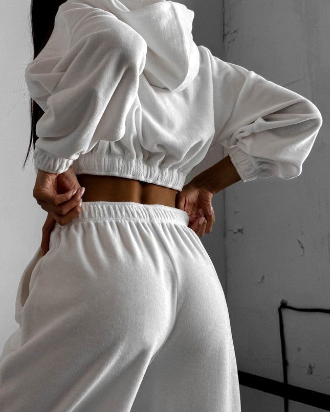 ZASUWA Female Coral Fleece Casual with Hat Tracksuit