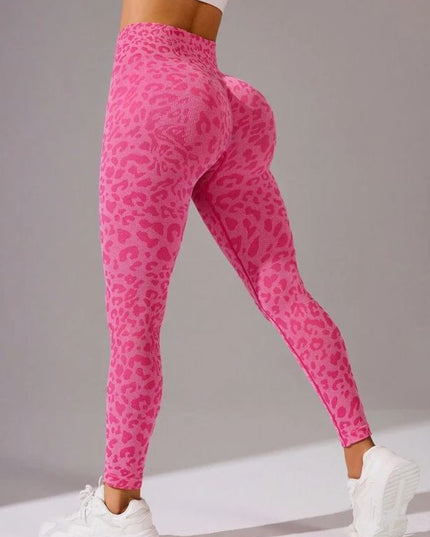 ZASUWA Female Leopard Print Elastic Tight Scrunch Bum Leggings
