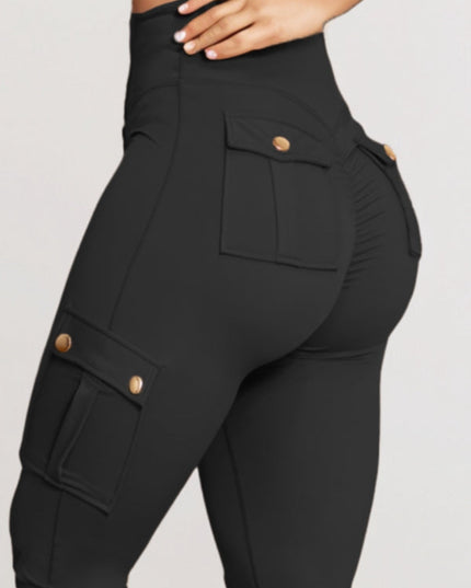 ZASUWA Female Pocket Scrunch Bum High-rise Cargo Style Leggings