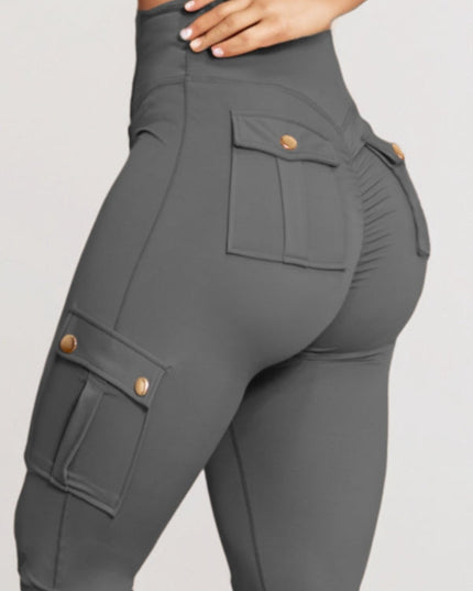 ZASUWA Female Pocket Scrunch Bum High-rise Cargo Style Leggings