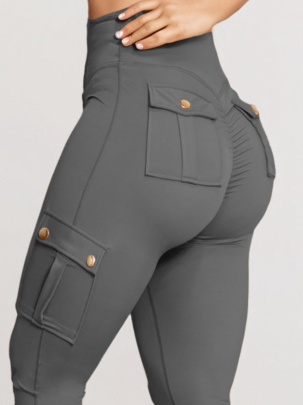 ZASUWA Female Pocket Scrunch Bum High-rise Cargo Style Leggings