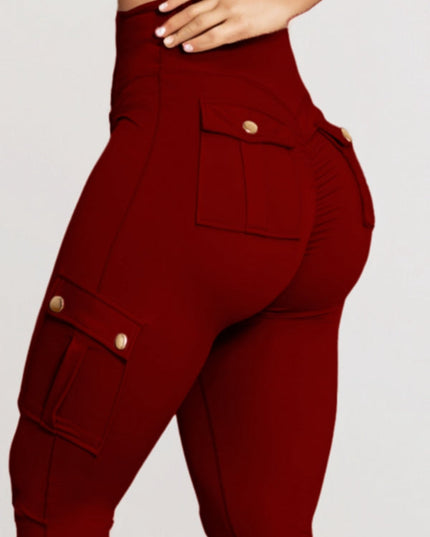 ZASUWA Female Pocket Scrunch Bum High-rise Cargo Style Leggings
