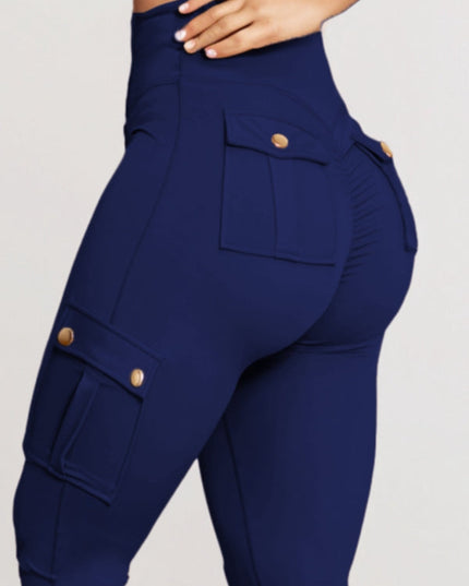 ZASUWA Female Pocket Scrunch Bum High-rise Cargo Style Leggings
