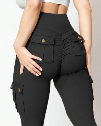 ZASUWA Female Pocket Scrunch Bum High-rise Cargo Style Leggings