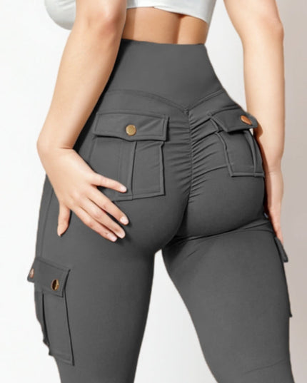 ZASUWA Female Pocket Scrunch Bum High-rise Cargo Style Leggings