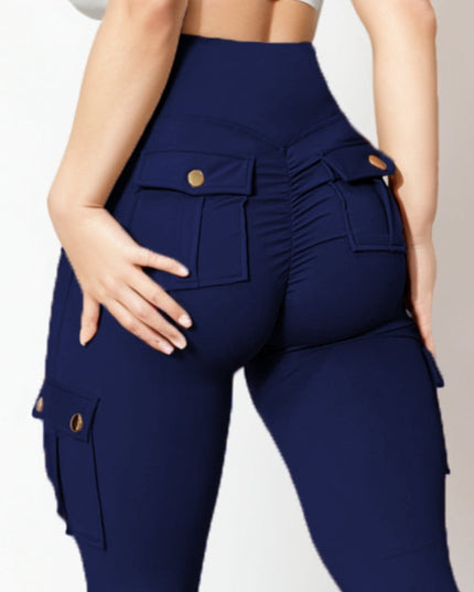 ZASUWA Female Pocket Scrunch Bum High-rise Cargo Style Leggings