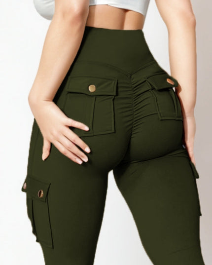 ZASUWA Female Pocket Scrunch Bum High-rise Cargo Style Leggings