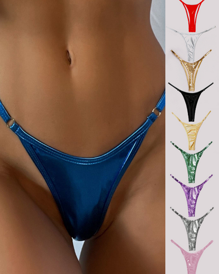 ZASUWA Female Glossy PU T-back Panties