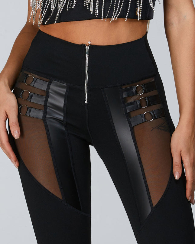 🖤ZASUWA Female “Stitching Sexy” Cutout Mesh Beading Tassel Corset Tracksuit