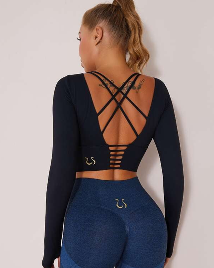 ZASUWA Female Nude Stretch Tight Sports Yoga Long Sleeves