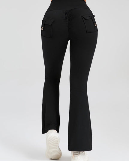 ZASUWA Female Pocket Scrunch Bum Flare Cargo Leggings