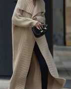 Woolen Knitted Coat-Wheat-One Size / S