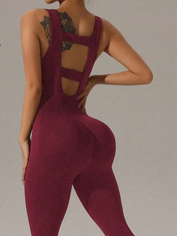 ZASUWA Female Sexy Backless Hollow Out Jumpsuit