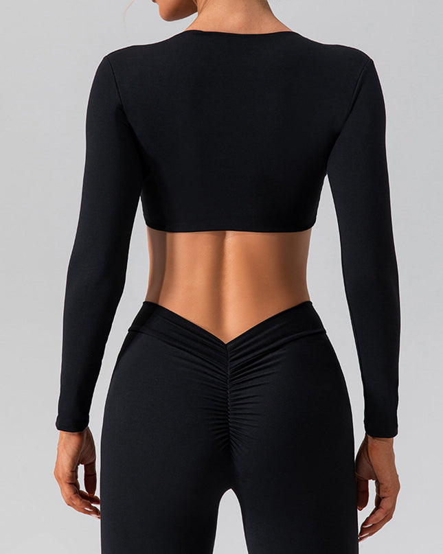 ZASUWA Female Twist Cross Back Deep V Back Tracksuits