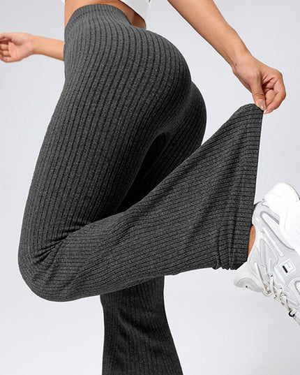 ZASUWA Female Ribbed Flare High-rise Leggings