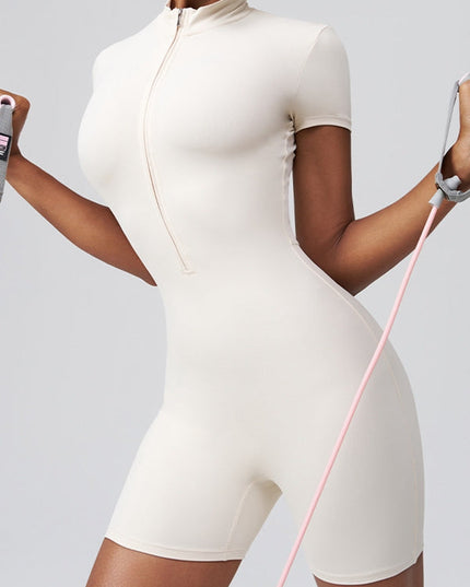 ZASUWA Female Stand Collor Zipper Hip-lift Romper