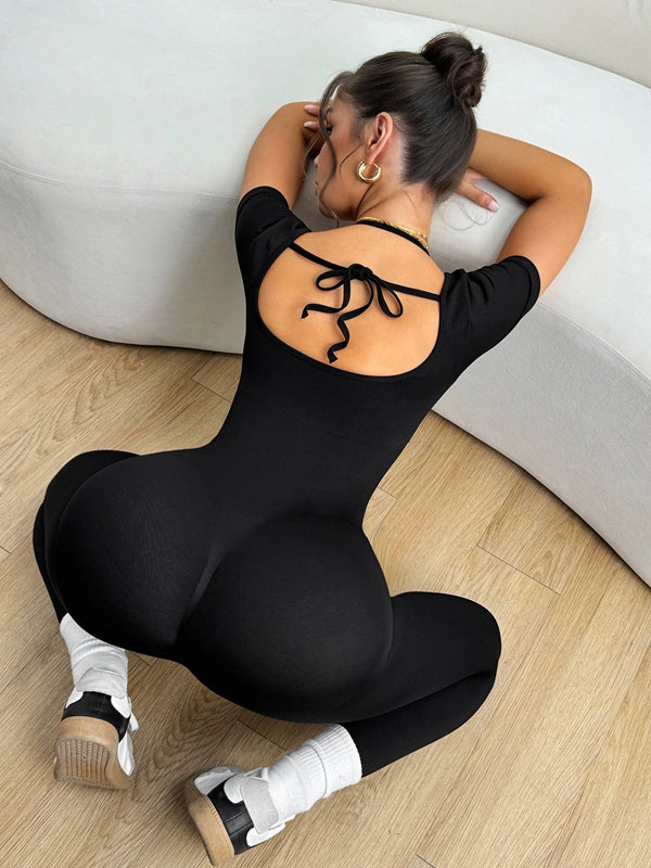 ZASUWA Female Halter Lace-up Backless Jumpsuit