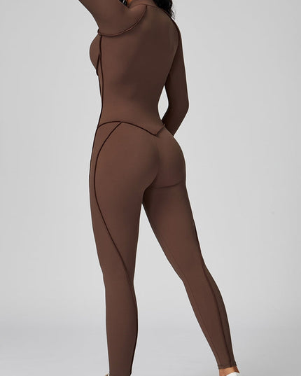 ZASUWA Female Sexy Zipper Stitch Performance Jumpsuit