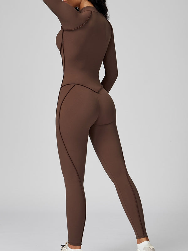 ZASUWA Female Sexy Zipper Stitch Performance Jumpsuit