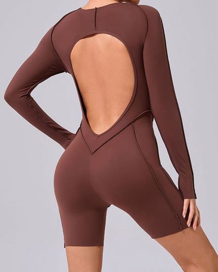 ZASUWA Female Heart Backless Long Sleeve Romper