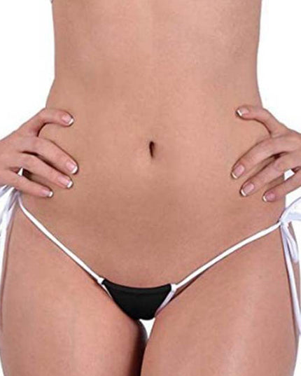 ZASUWA Female Contrast Color Lace-up T-back Panties