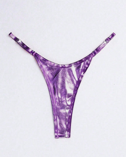 ZASUWA Female Glossy PU T-back Panties