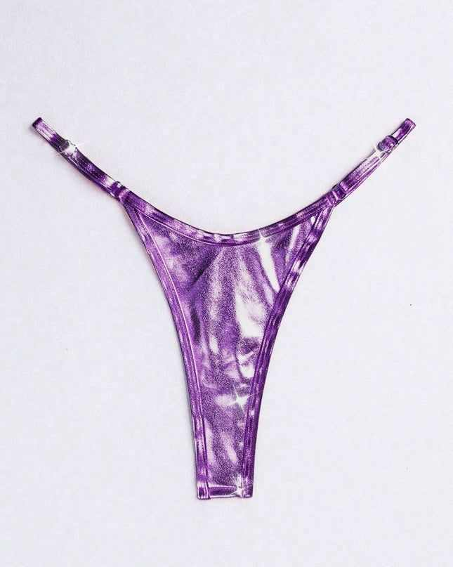 ZASUWA Female Glossy PU T-back Panties