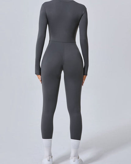 ZASUWA Female Zipper Thumbhole Hip-lift Jumpsuit
