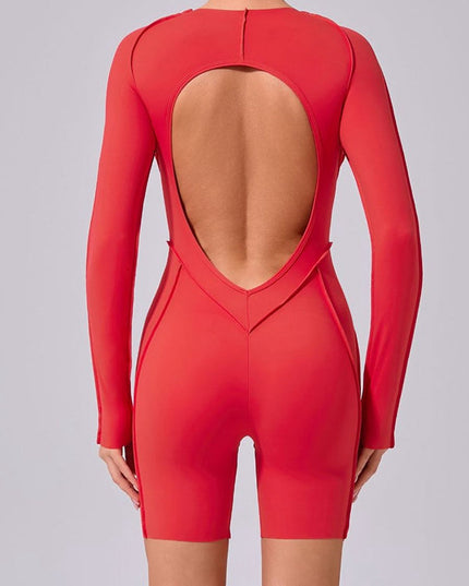 ZASUWA Female Heart Backless Long Sleeve Romper