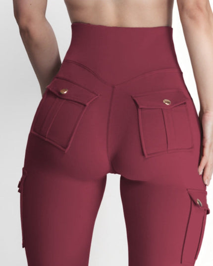 ZASUWA Female Pocket High-rise Cargo Style Cropped Leggings