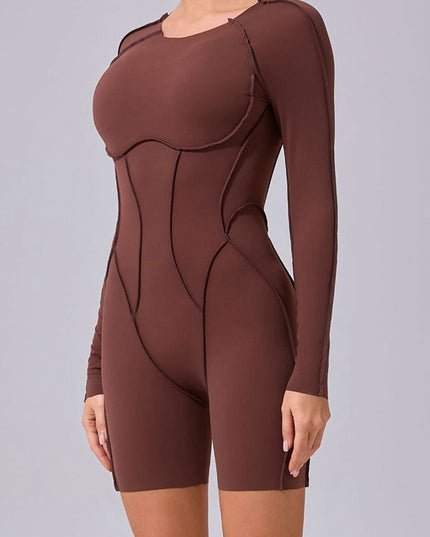 ZASUWA Female Heart Backless Long Sleeve Romper