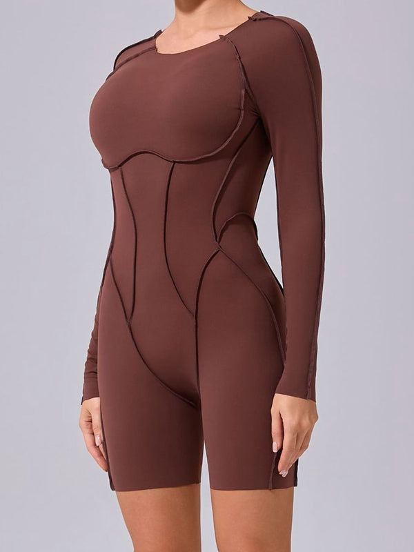 ZASUWA Female Heart Backless Long Sleeve Romper