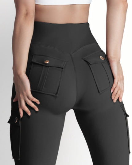 ZASUWA Female Pocket High-rise Cargo Style Cropped Leggings
