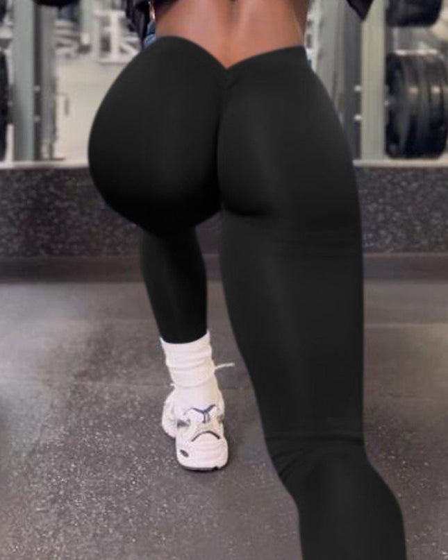 ZASUWA Female Scrunch Bum Deep V Back Leggings