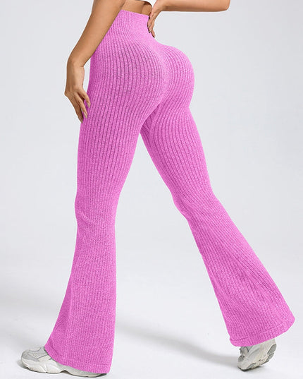 ZASUWA Female Ribbed Flare High-rise Leggings