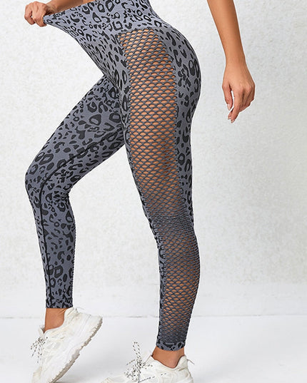 ZASUWA Female Leopard Net Scrunch Bum Seamless Leggings