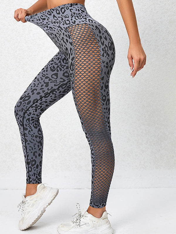 ZASUWA Female Leopard Net Scrunch Bum Seamless Leggings