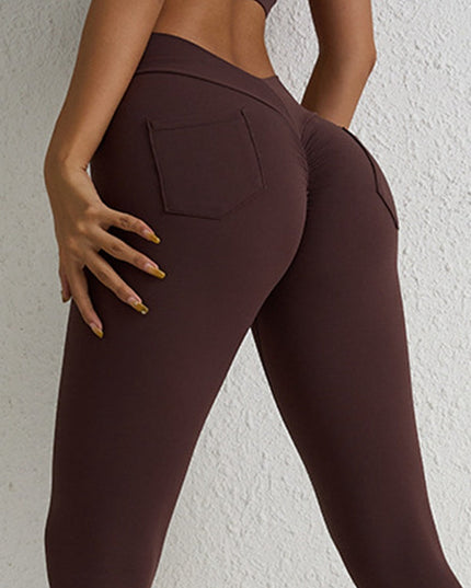 ZASUWA Female Pocket Scrunch Bum Deep V Cargo Leggings