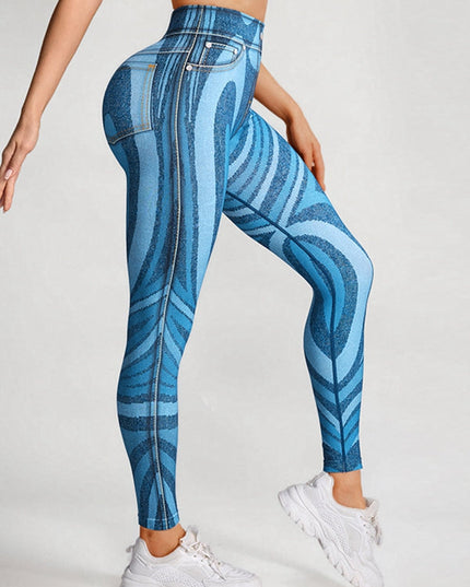 ZASUWA Female Pocket Denim Scrunch Bum Leggings