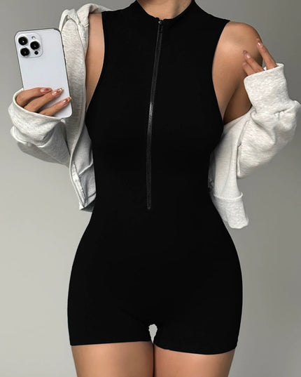 ZASUWA Female Zipper Scrunch Bum Short Romper