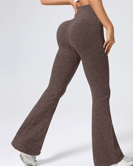 ZASUWA Female Ribbed Flare High-rise Leggings