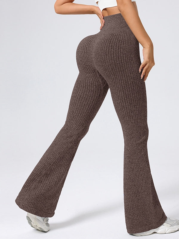 ZASUWA Female Ribbed Flare High-rise Leggings