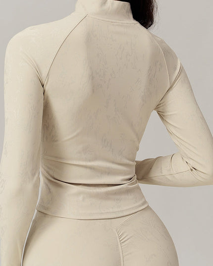 ZASUWA Female Sexy Hot Stamping Print Pocket Thumbhole Jacket