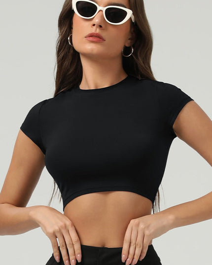 ZASUWA Female Basic Must-have Cropped Short Sleeves