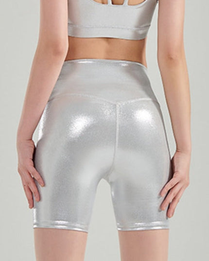 ZASUWA Female Glossy Faux Leather Shorts