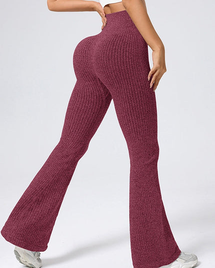 ZASUWA Female Ribbed Flare High-rise Leggings