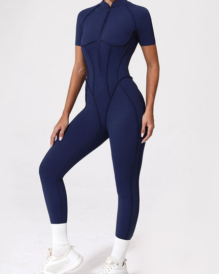 ZASUWA Female Sexy Backless Zipper Scrunch Bum Jumpsuit