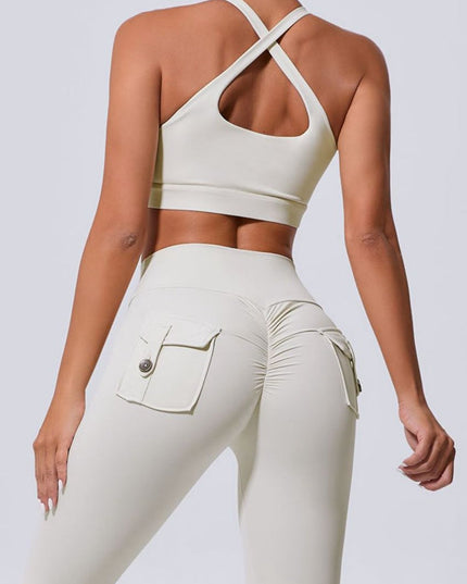 ZASUWA Female Pocket Cutout Cross Back Scrunch Bum Tracksuit